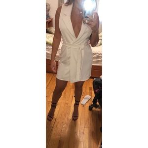 White wrap dress